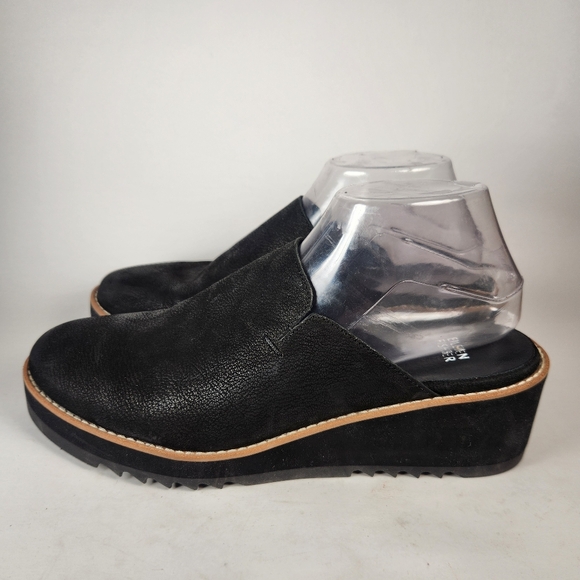 Eileen Fisher Shoes - EILEEN FISHER Women's Loti Wedge Shoe Size 10 Black Nubucl Leather Clog Mule